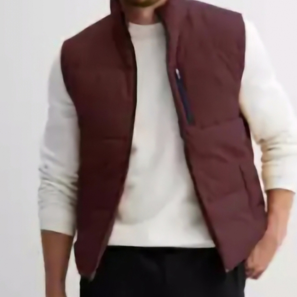 Men's Maroon Quilted Vest